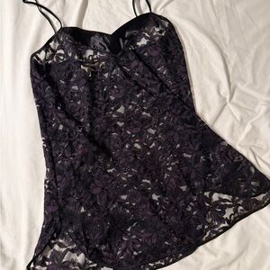 Victoria's Secret Black Floral Lace Camisole
